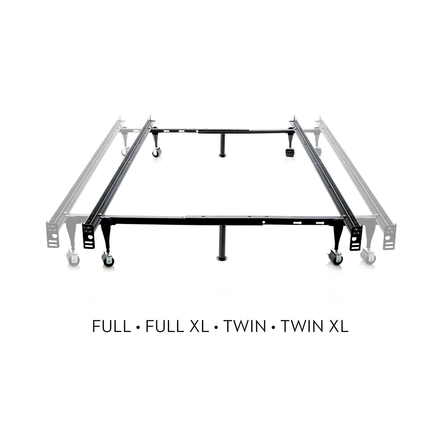 Twin Over Full Adjustable Bed Frame - Wheels