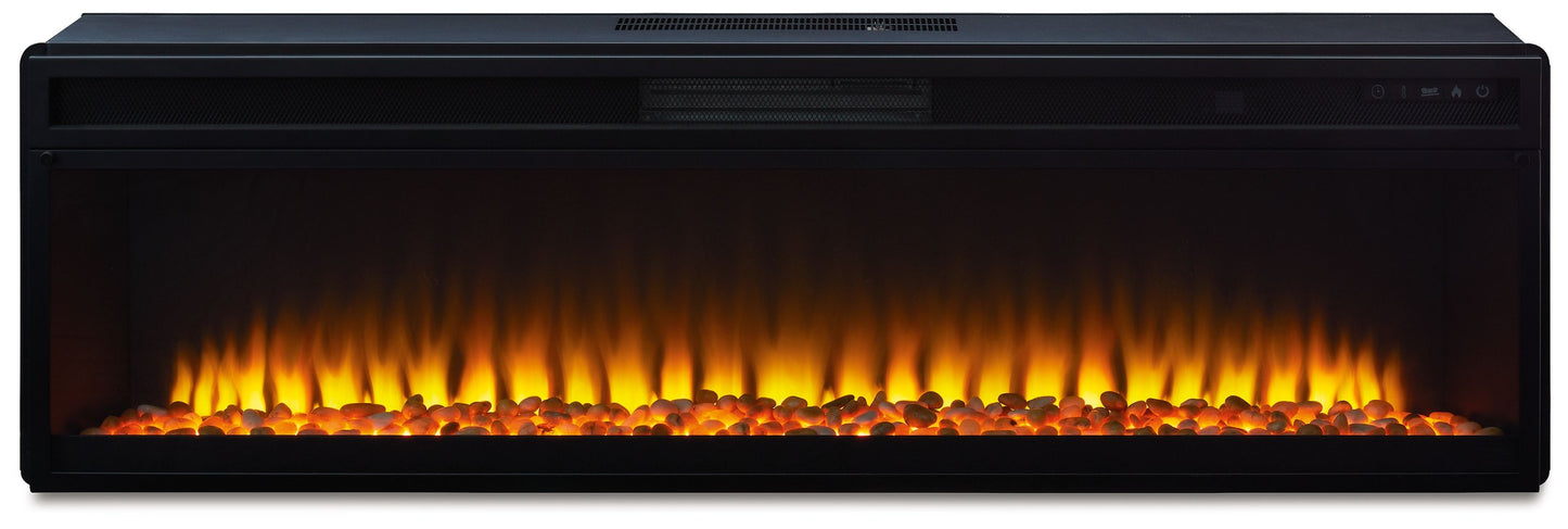 Entertainment Accessories - Black - Wide Fireplace Insert