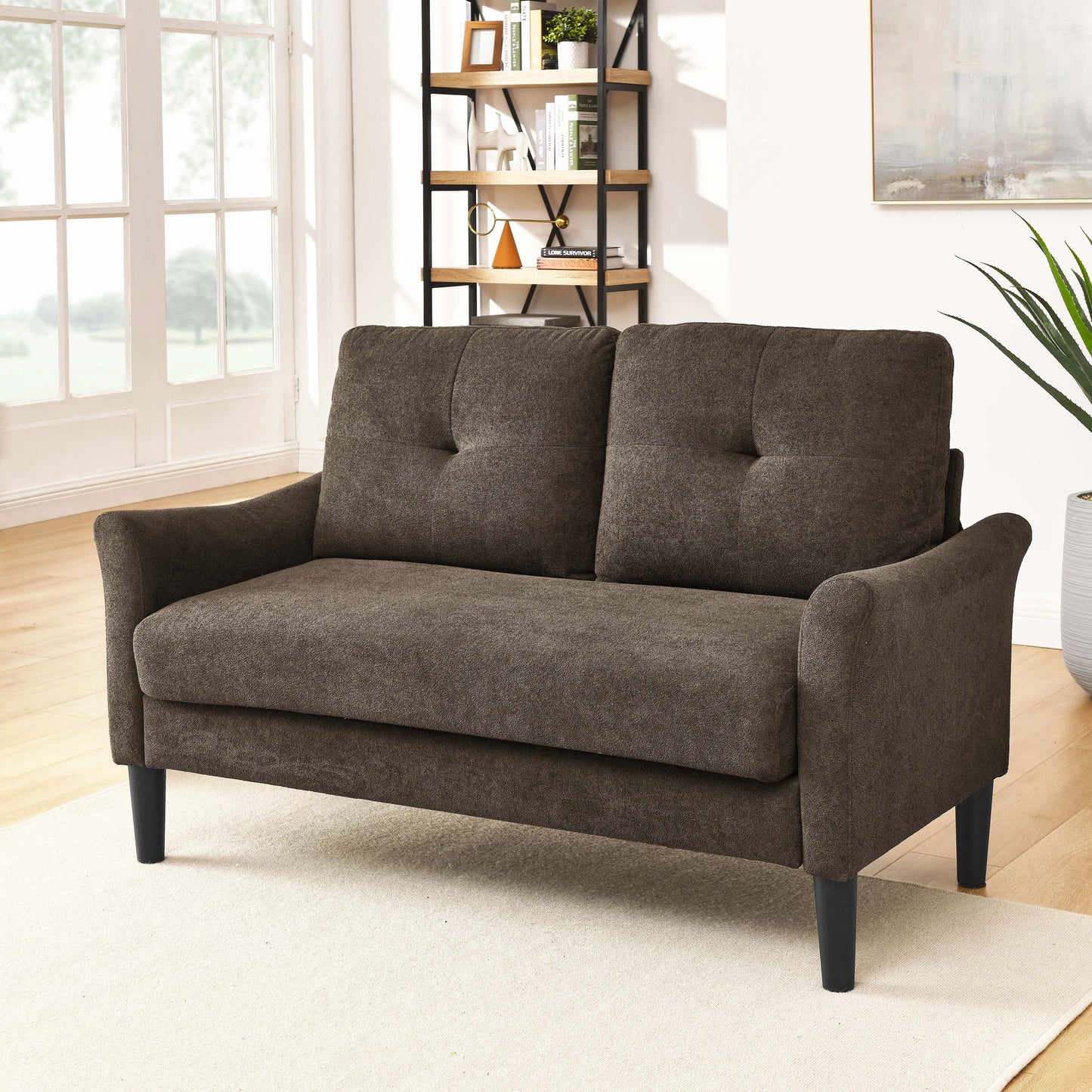 Tufted Loveseat - Dark Brown