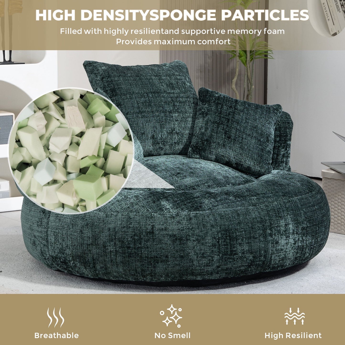 Lazy Sofa High Back Bean Bag Chair Couch With 3 Pillows