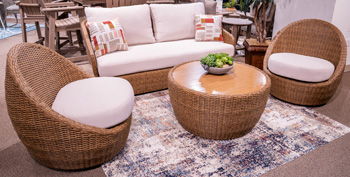 Cardiff Beach - Loveseat, Swivel Chairs Set (Set of 3) - Beige