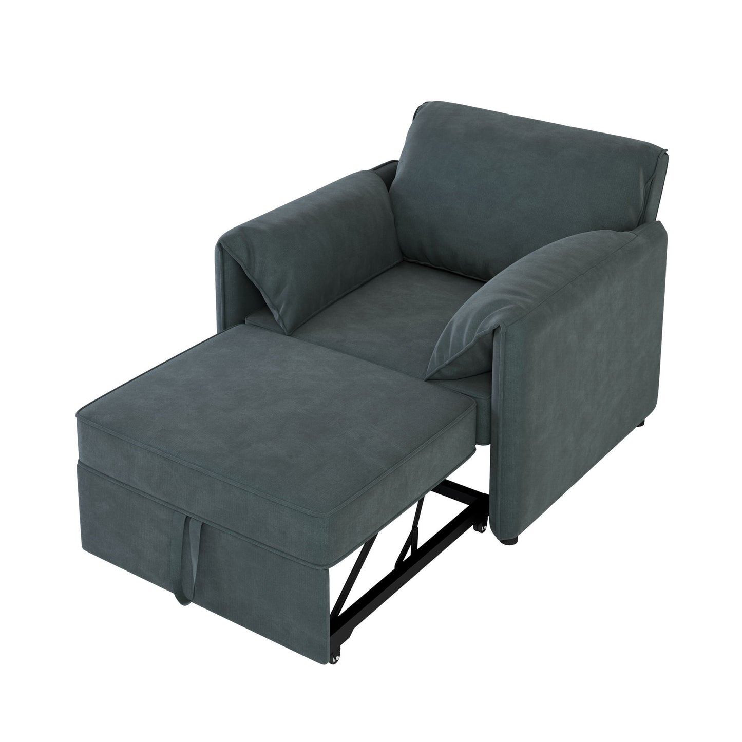 Convertible Pull Out Sofa Bed, 3 In 1 Convertible Sleeper Chair Adjustable Backrest With Thicked Cushions