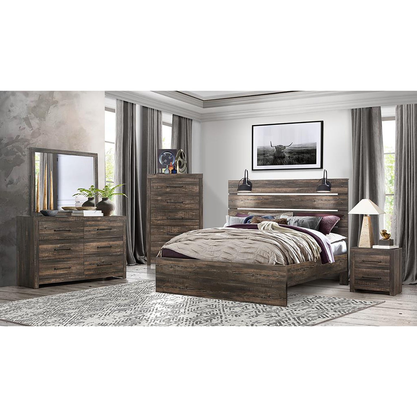 Monica - Mirror With Clean Lines - Dark Oak
