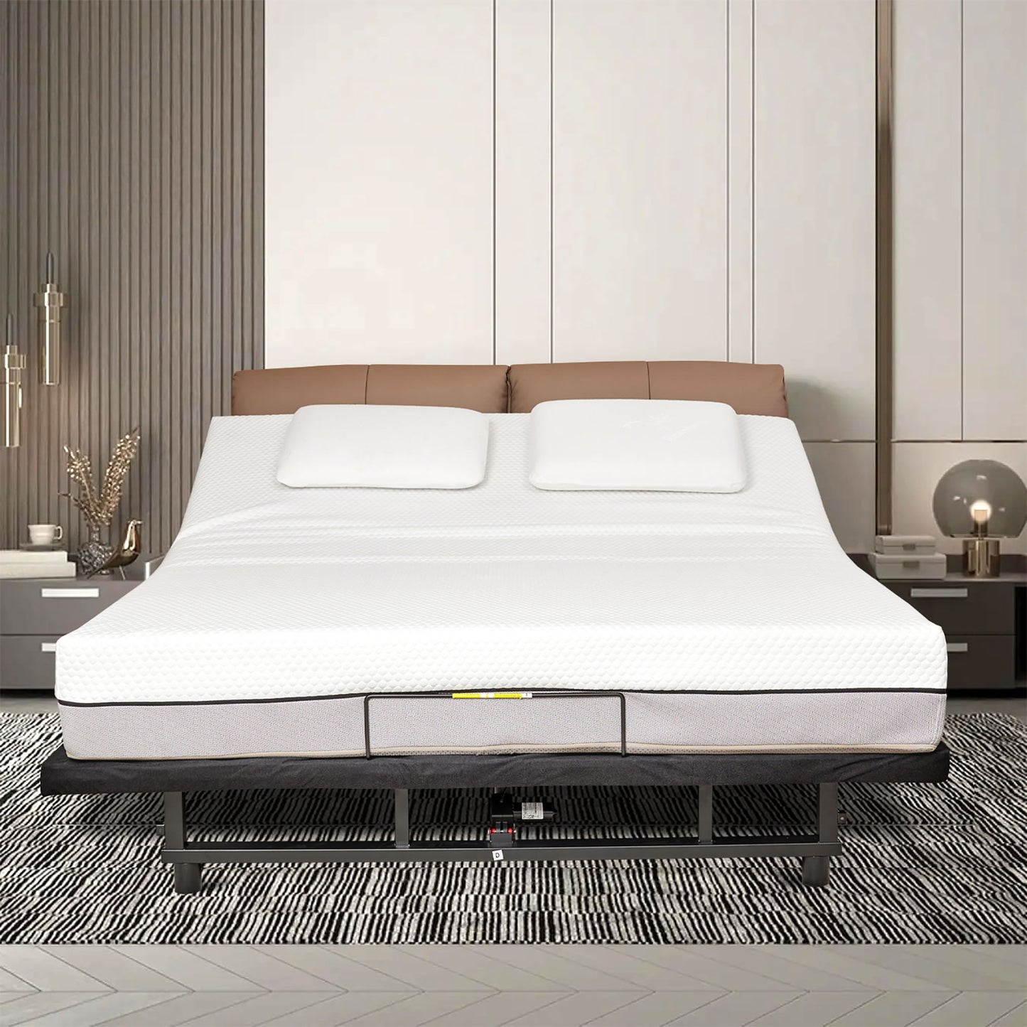Adjustable Bed Base Frame With Head And Foot Incline Quiet Motor Zero Gravity