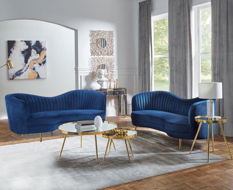 Sophia - Upholstered Channel Tufted Sofa Set