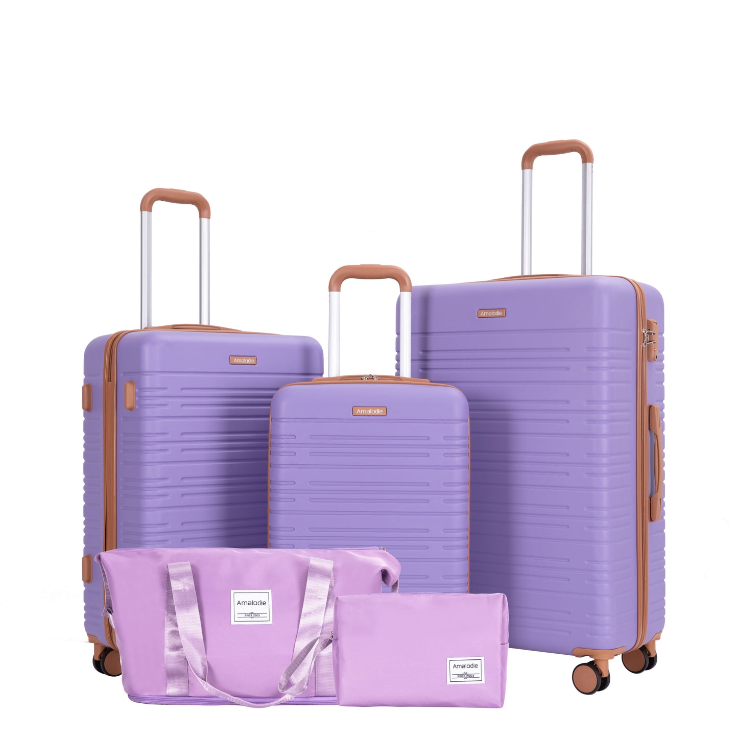 5 Piece Set Hard Case Spinner Wheels Luggage Sets With Tsa Lock