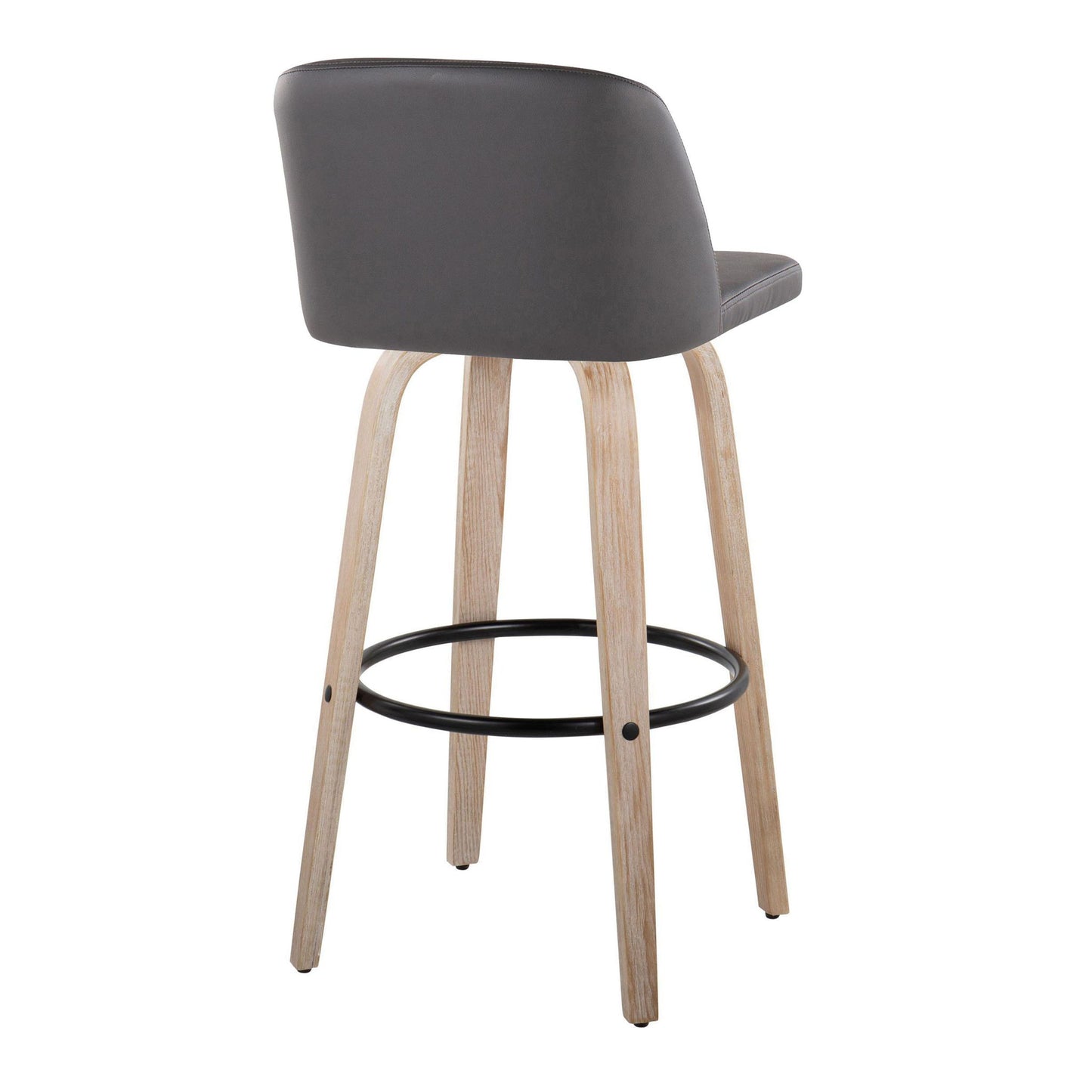 Toriano - Fixed Height Contemporary Barstool With Swivel With Round Footrest (Set of 2)
