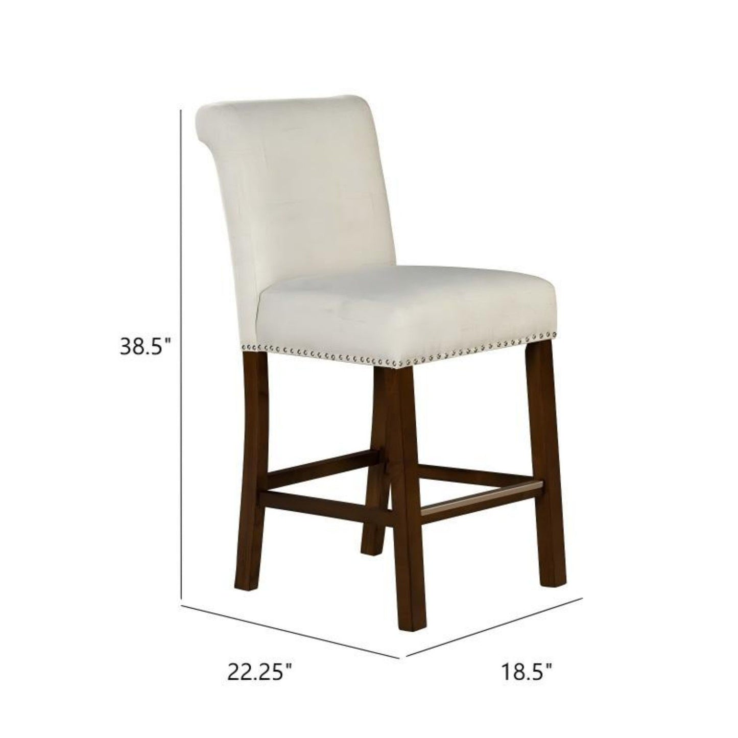 Upholstered Counter Stool With Nailhead Trim (Set of 2)