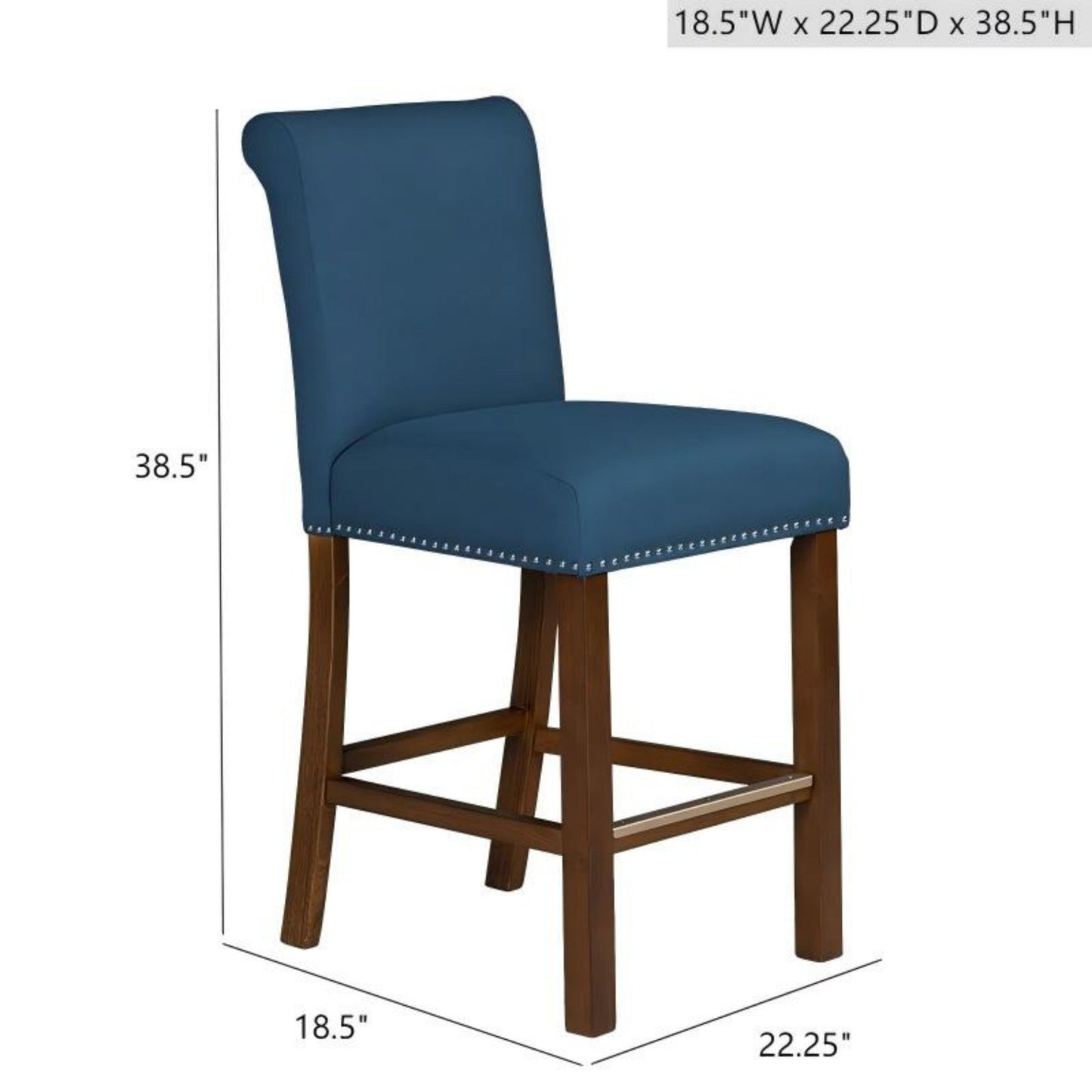 Upholstered Counter Stool With Nailhead Trim (Set of 2)