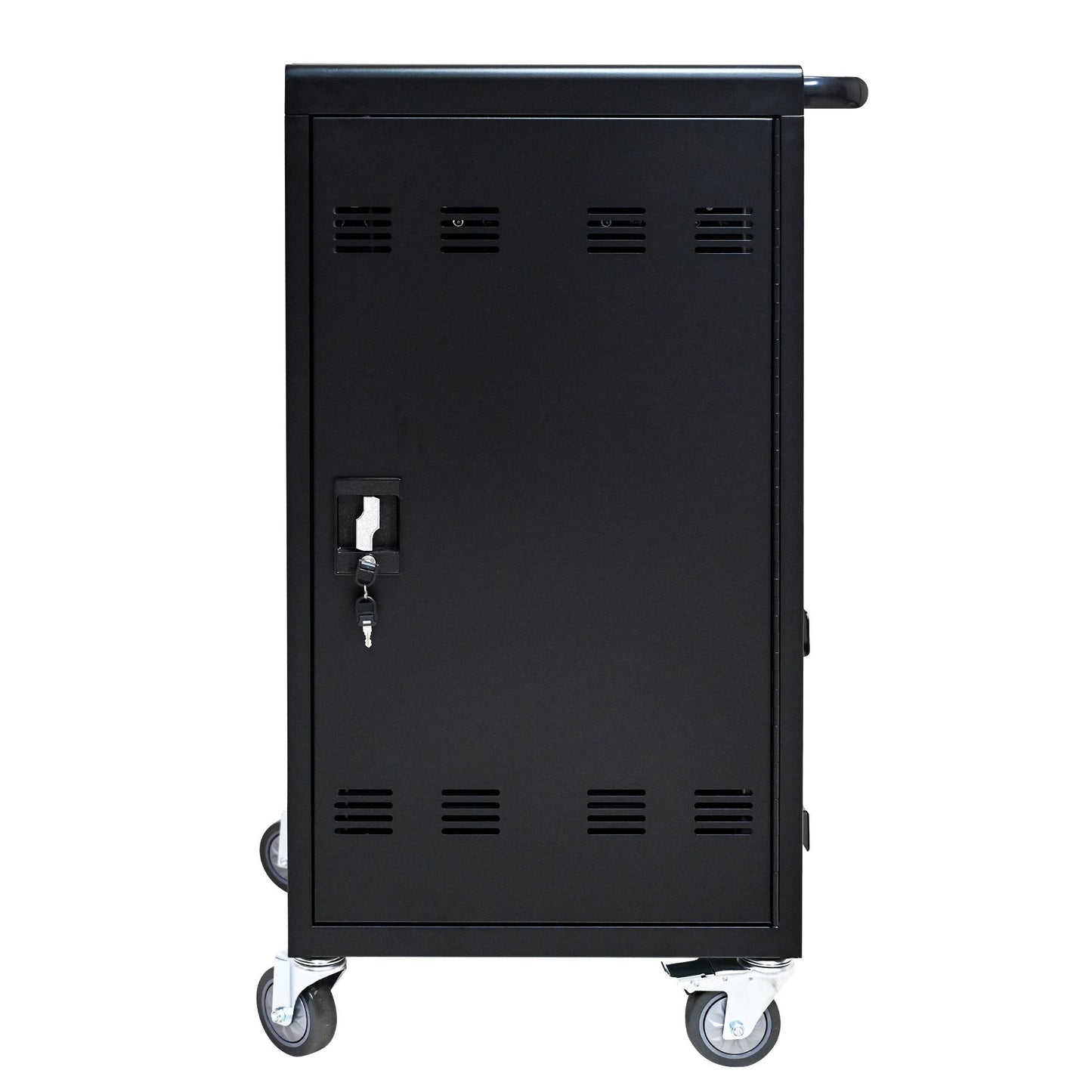 45 Bay Mobile School Charging Cart Station For Chromebook, Tablet And Laptop Computer With Power Strip Included - Black