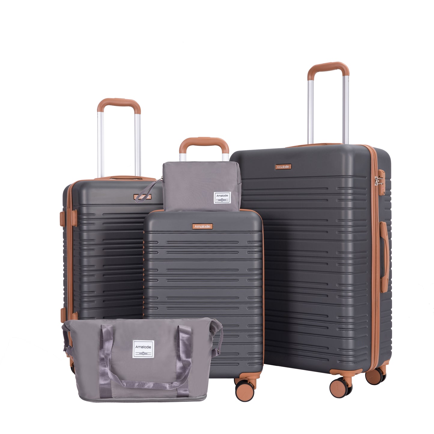 5 Piece Set Hard Case Spinner Wheels Luggage Sets With Tsa Lock