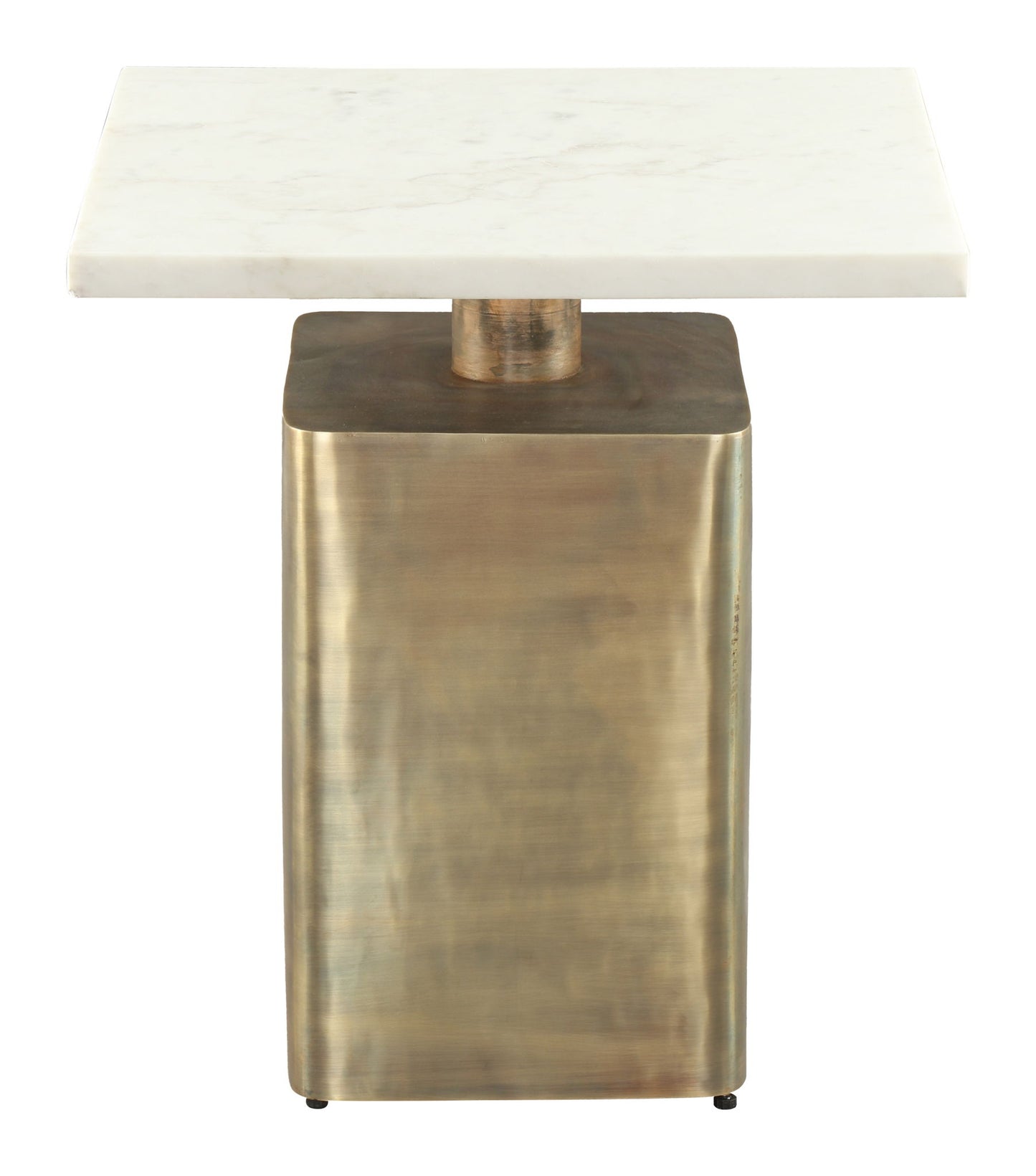 Nyra - Side Table - White / Brass