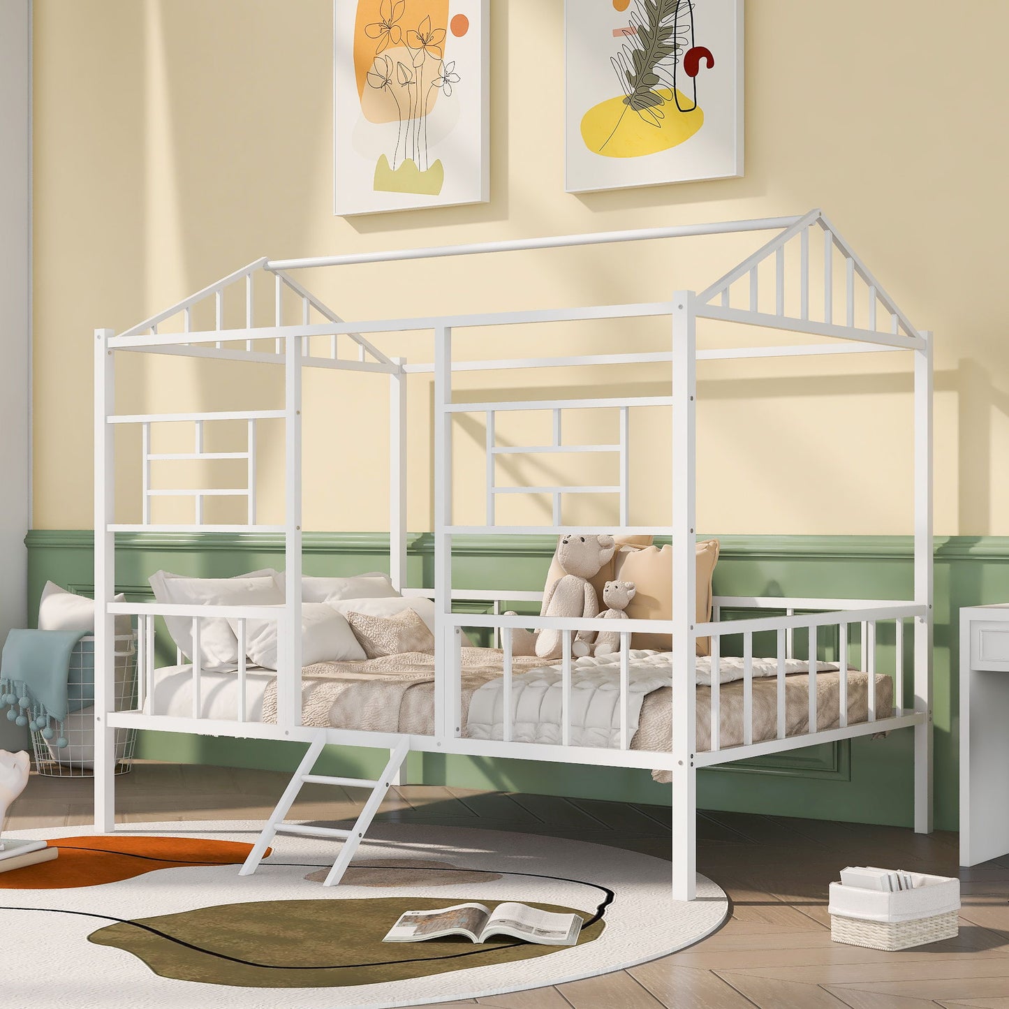 House Bed Frame With Slatted Support, No Box Spring Needed