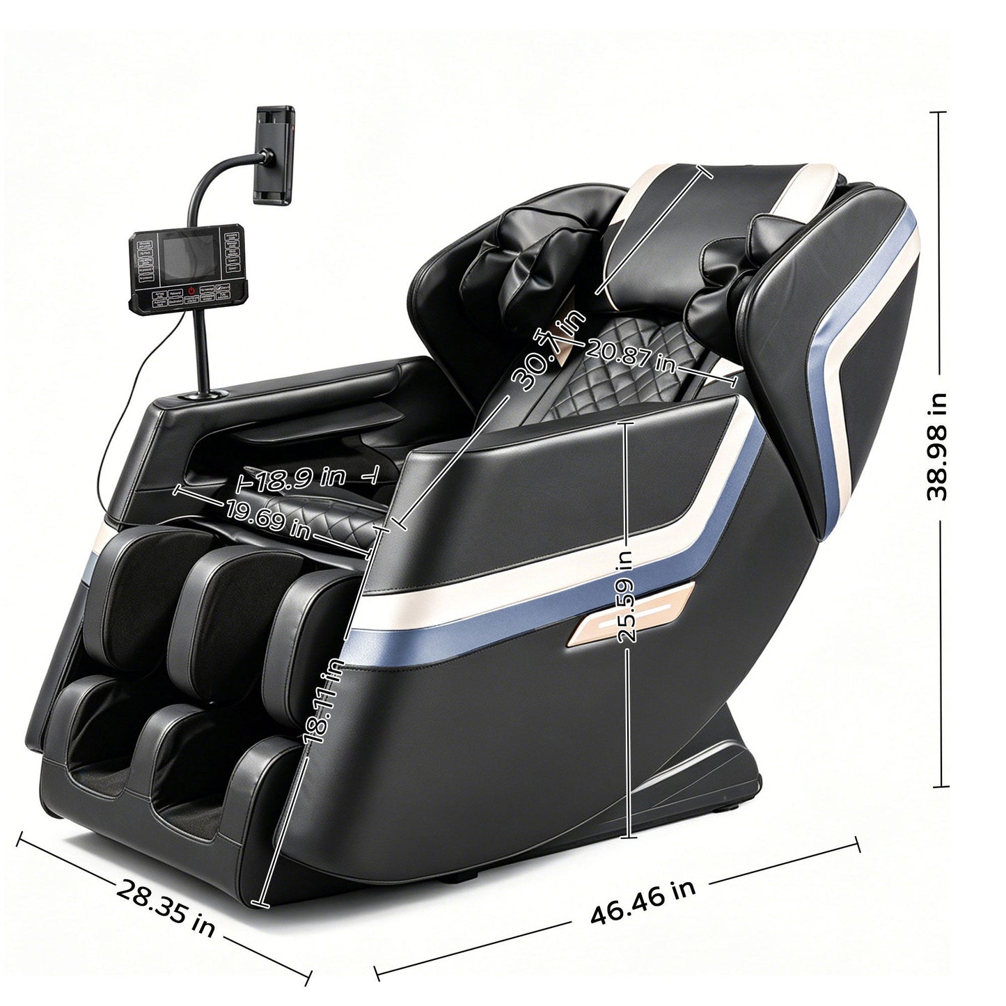 Massage Chair Recliner & Zero Gravity & Full Body Air Pressure - Black