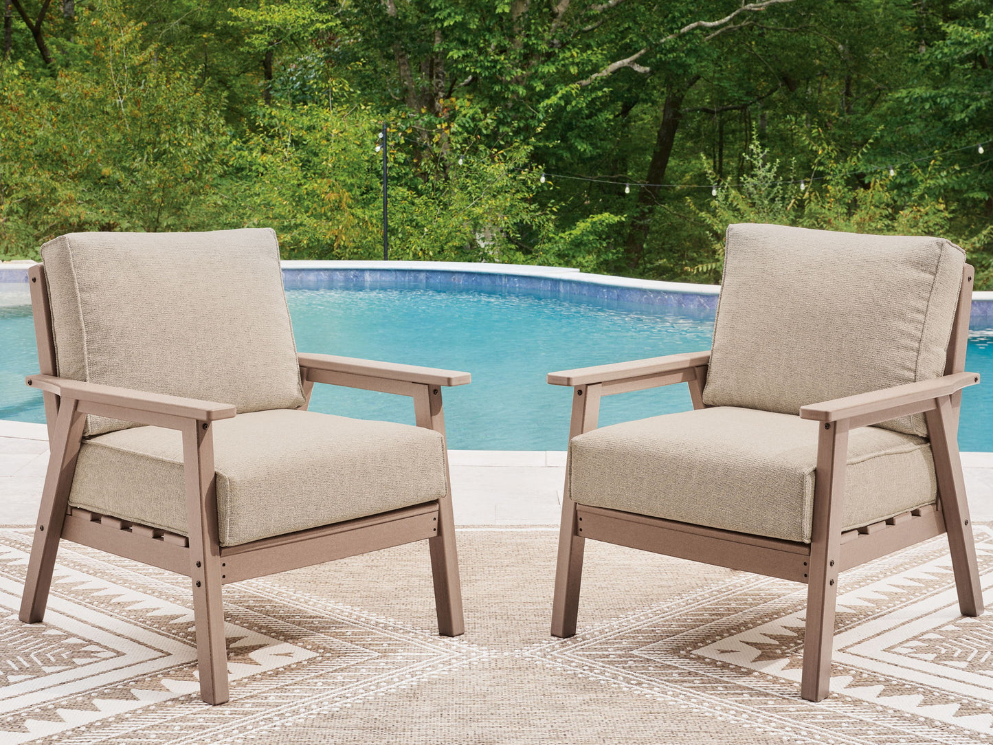 Cliffs Beach - Lounge Chair With Cushion (Set of 2) - Driftwood