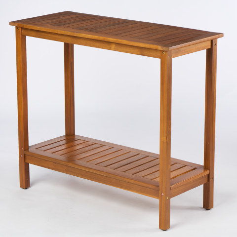 Workstation For Garden Balcony Garage, Acacia Console Potting Table