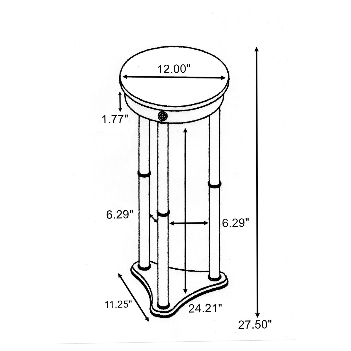 Elna - Accent Side Table With Round Top Plant Stand - Brown