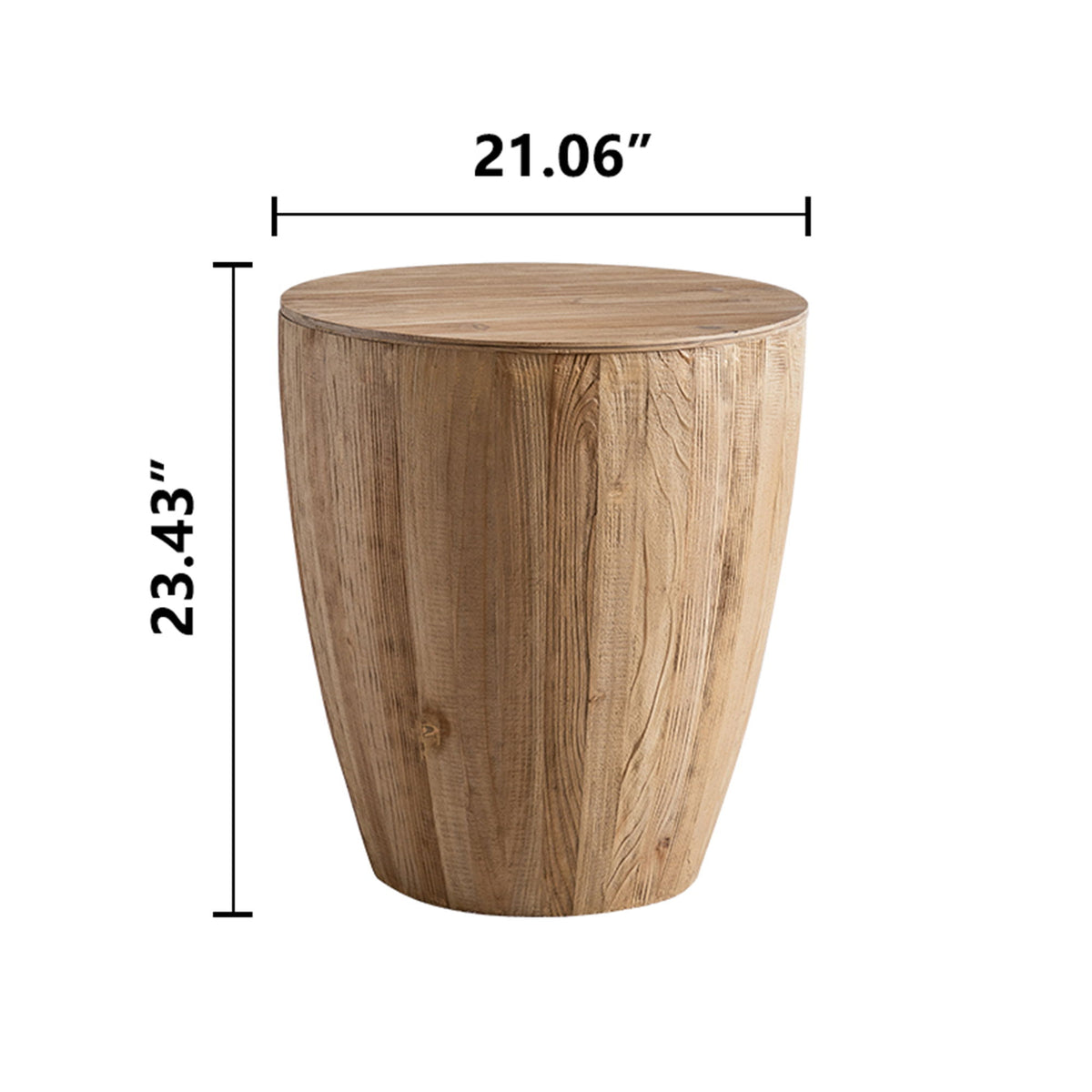 Vintage Style Barrel Coffee Table With Storage