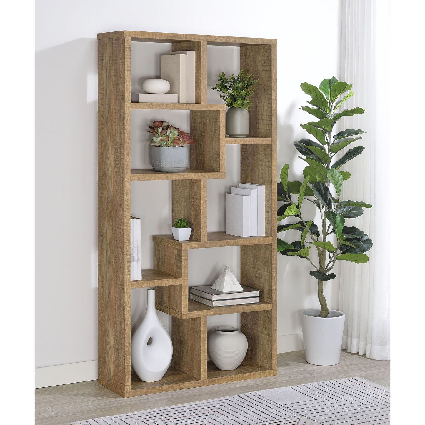 Currey - 6 Shelf Bookshelf - Mango Color