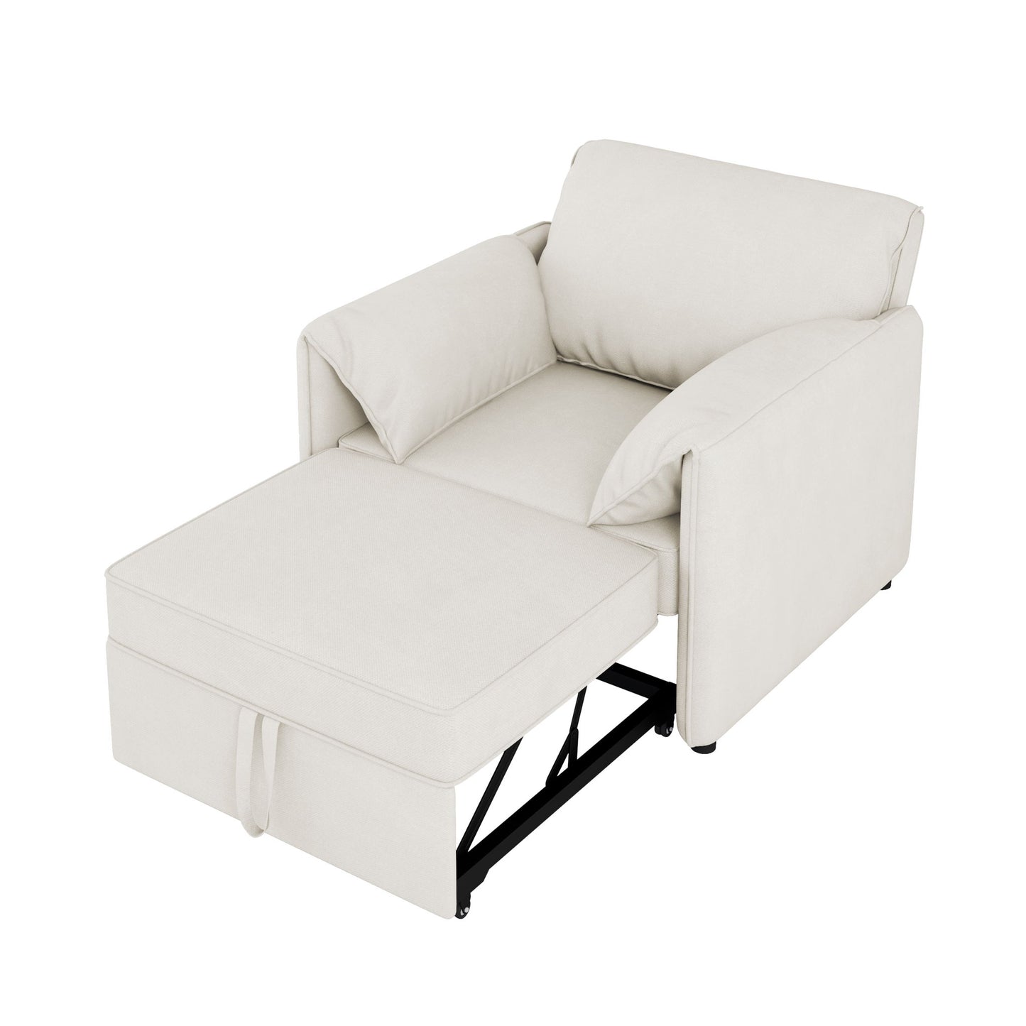 Convertible Pull Out Sofa Bed, 3 In 1 Convertible Sleeper Chair Adjustable Backrest With Thicked Cushions