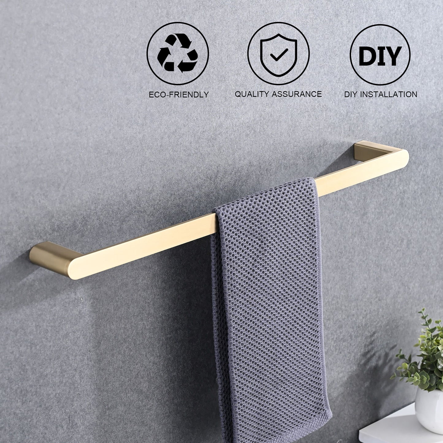 4 Pieces Bathroom Hardware Set Single Towel Bar, Towel Holder, Toilet Paper Holder