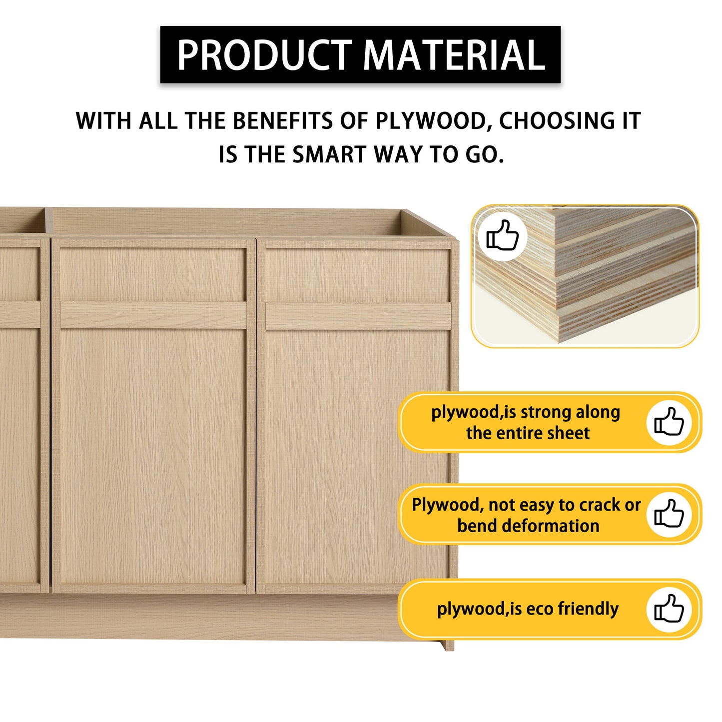 Modern Freestanding Bathroom Vanity & Soft Close Cabinet Doors