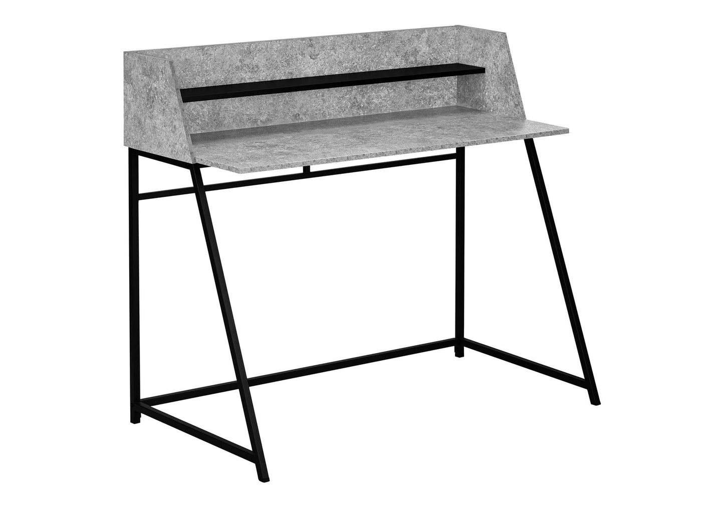 Computer Desk For Home Office, Laptop, Storage Shelves, Marble Look Contemporary & Modern