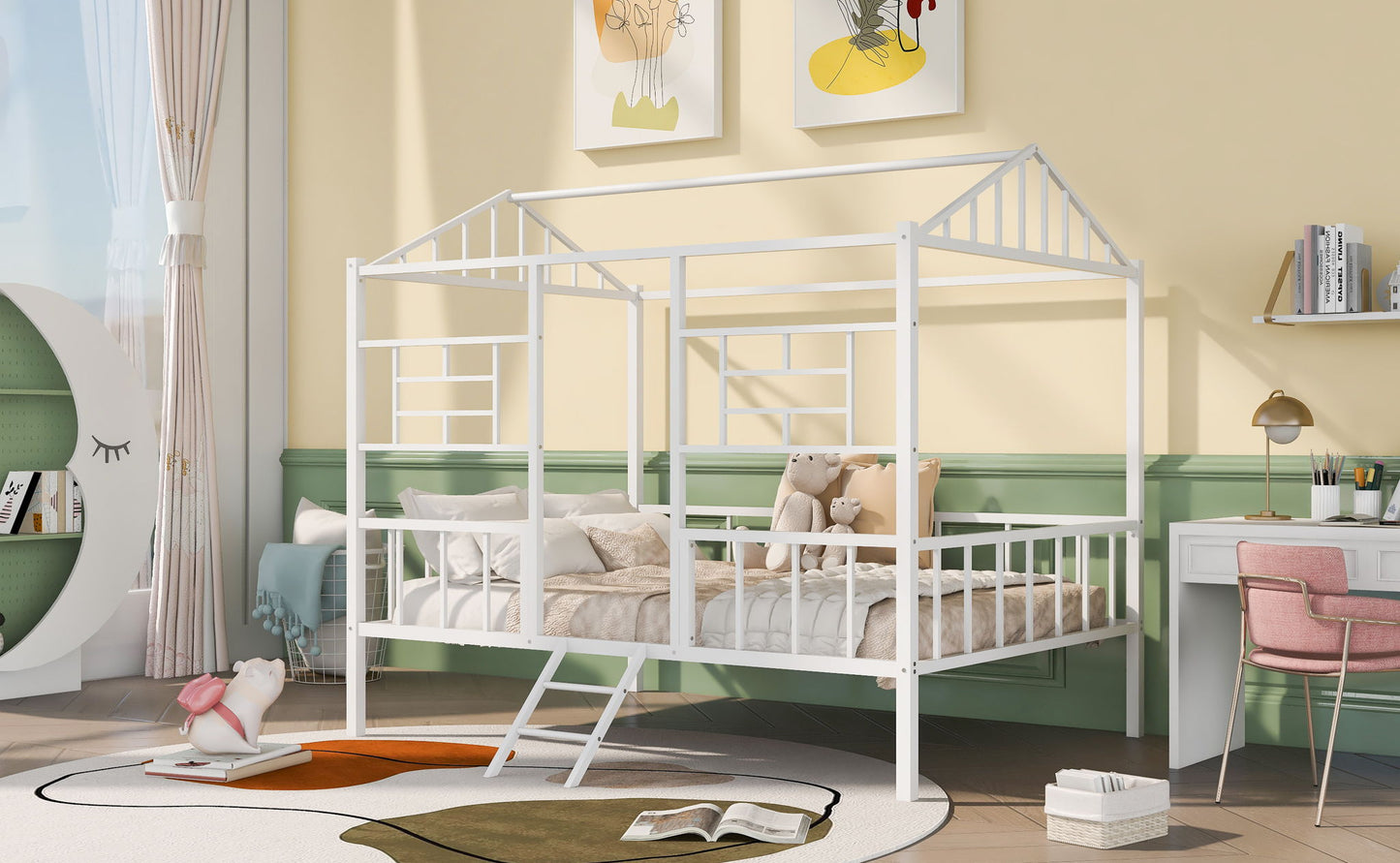 House Bed Frame With Slatted Support, No Box Spring Needed