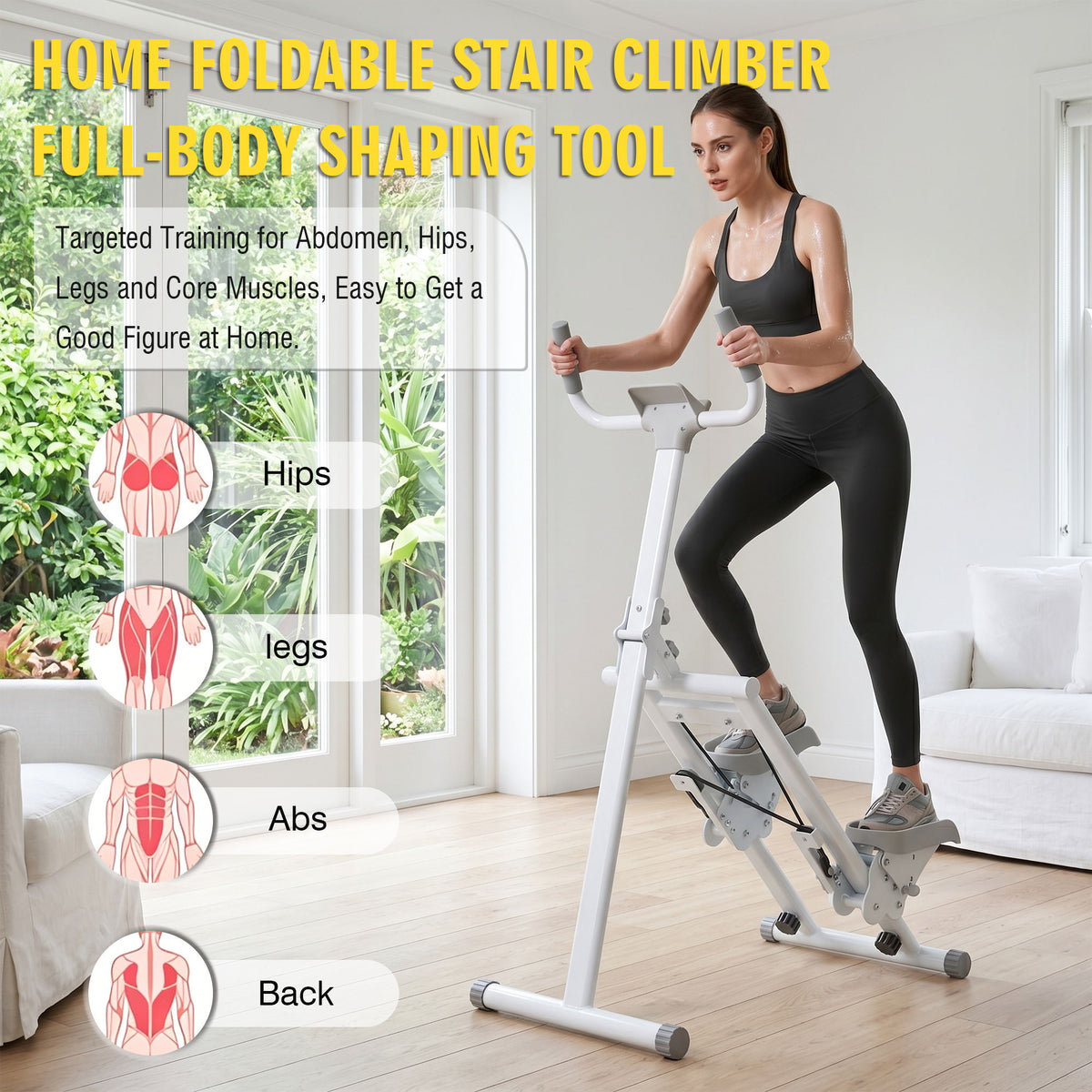 Stair Stepper Machine, Vertical Climber Exercise Equipment With LSD Display
