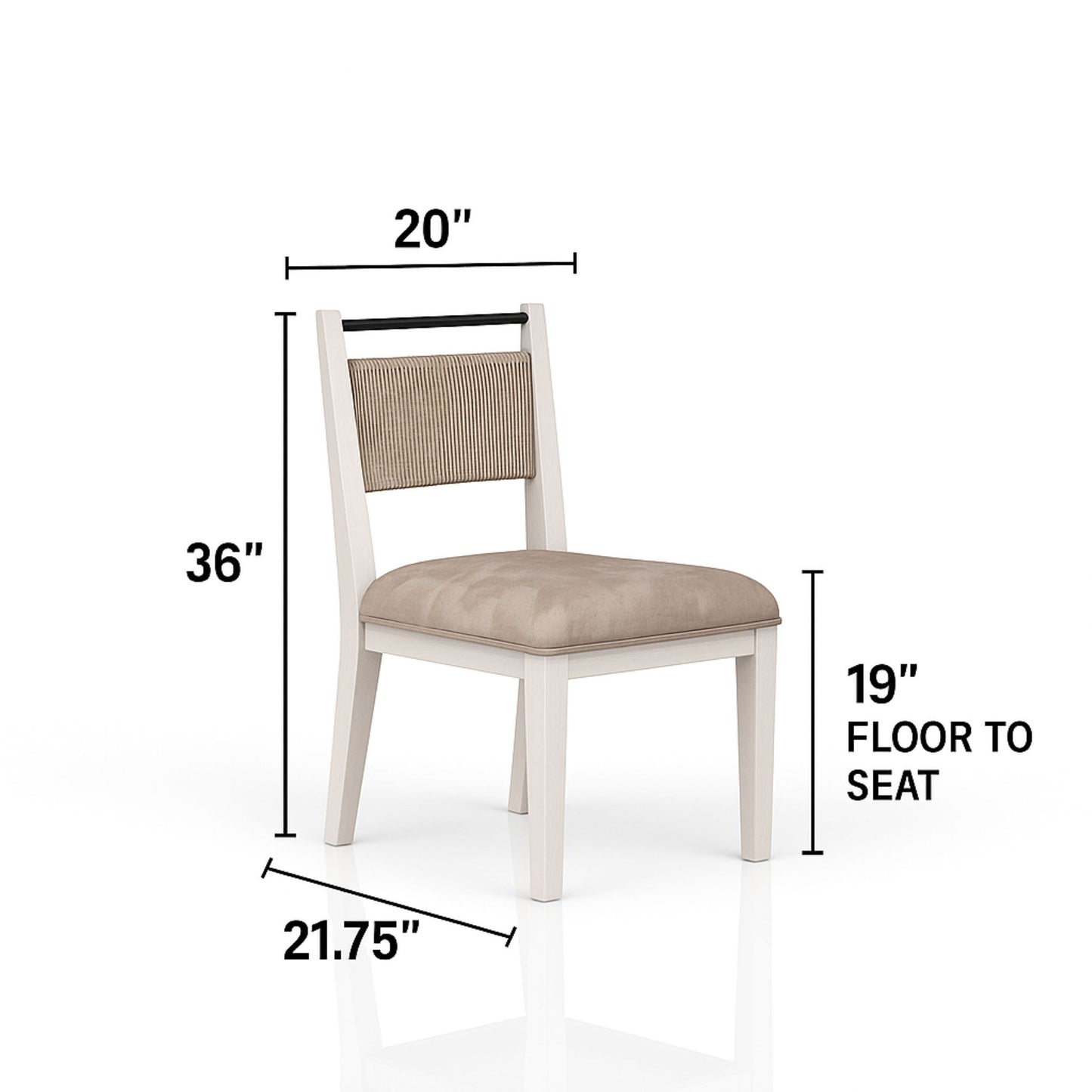 Rope Back Chair - Beige / Carmel