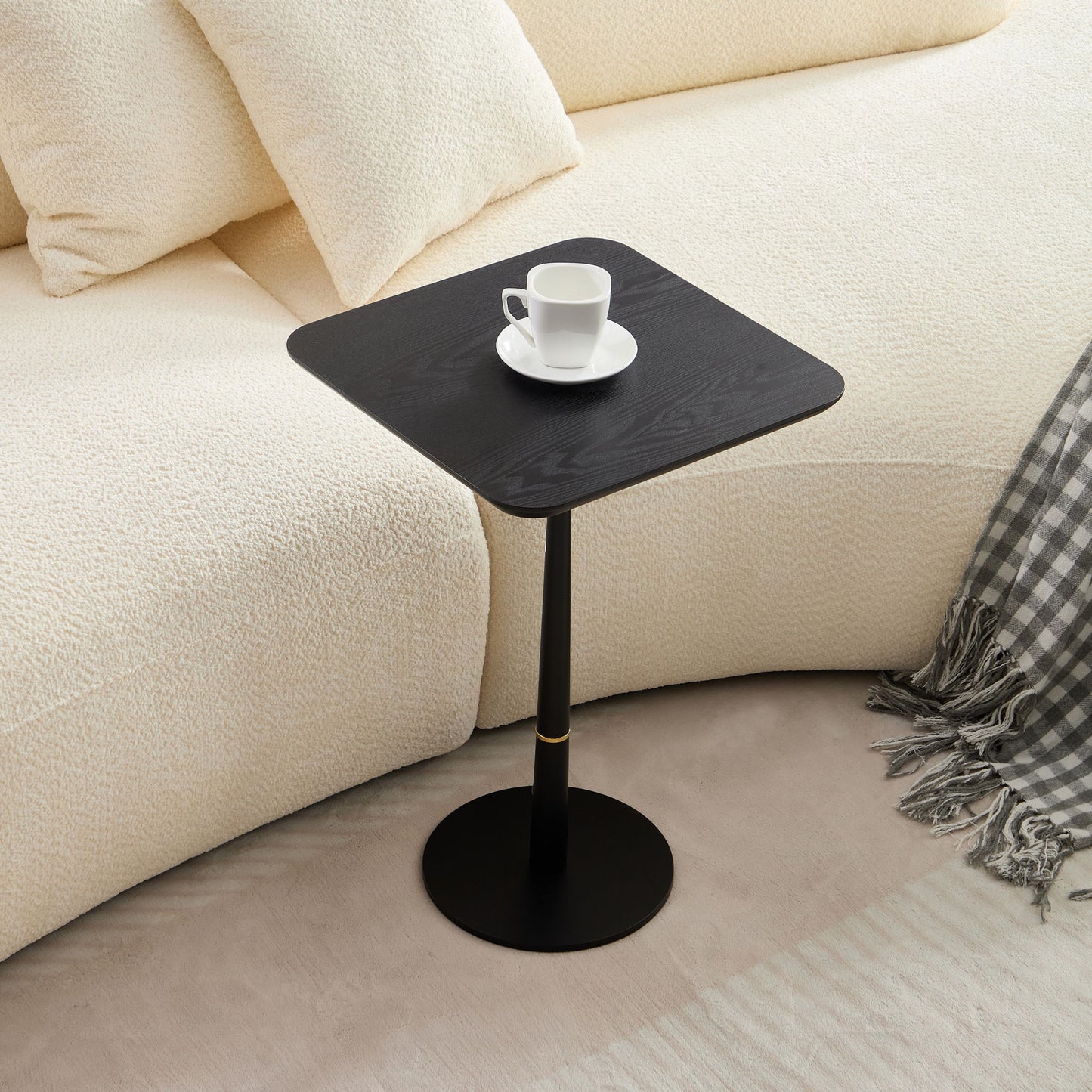 Modern Square Coffee Table And Computer Desk - Black / Gold
