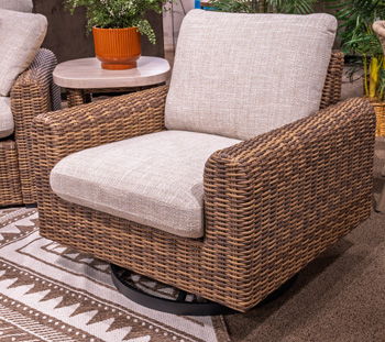 Angel Island - Swivel Lounge With Cushion - Gray / Brown