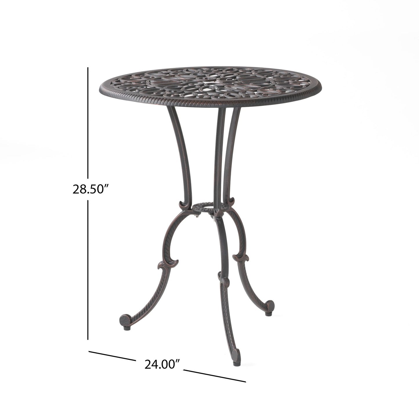 Charleston 3 Pieces Cast Bistro Set - Copper