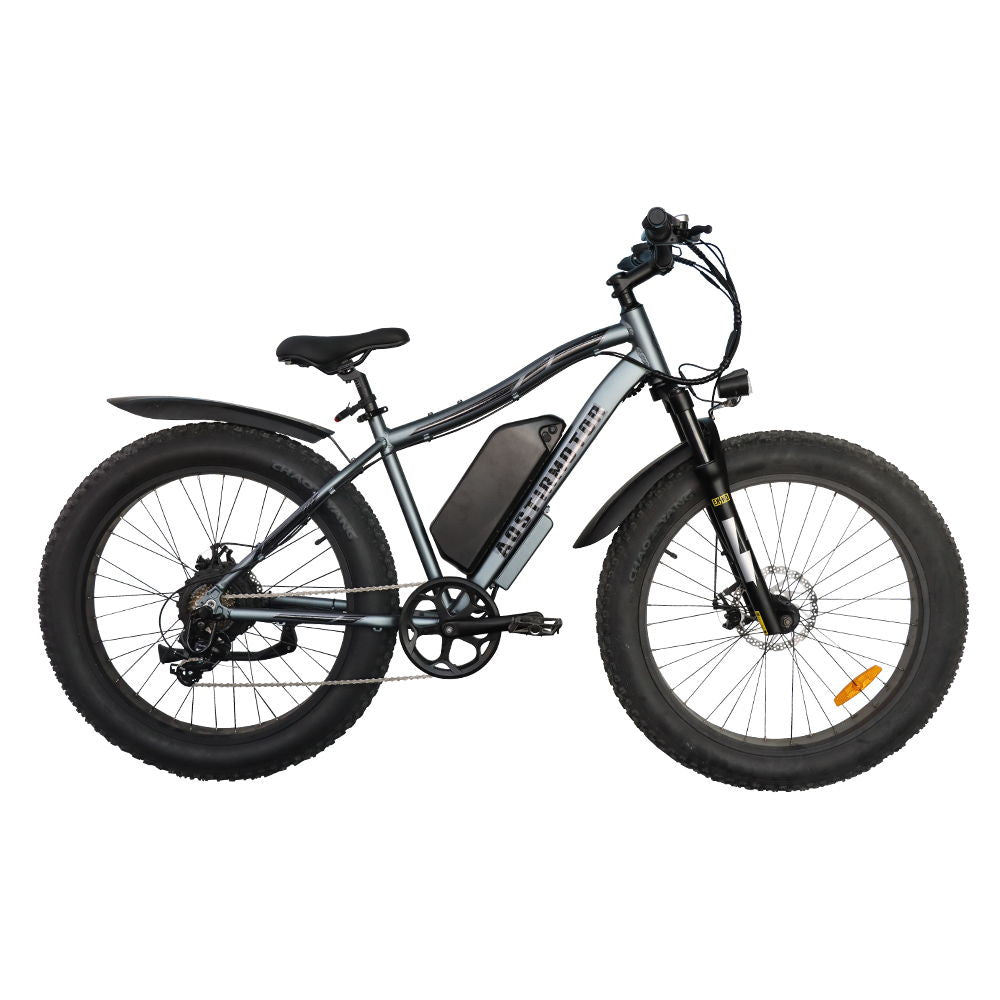 S07 - Max 26" 1000W Electric Bike Fat Tire P7 48V 20Ah Removable Lithium Battery For Adults With Detachable Rear Rack Fender - Gray