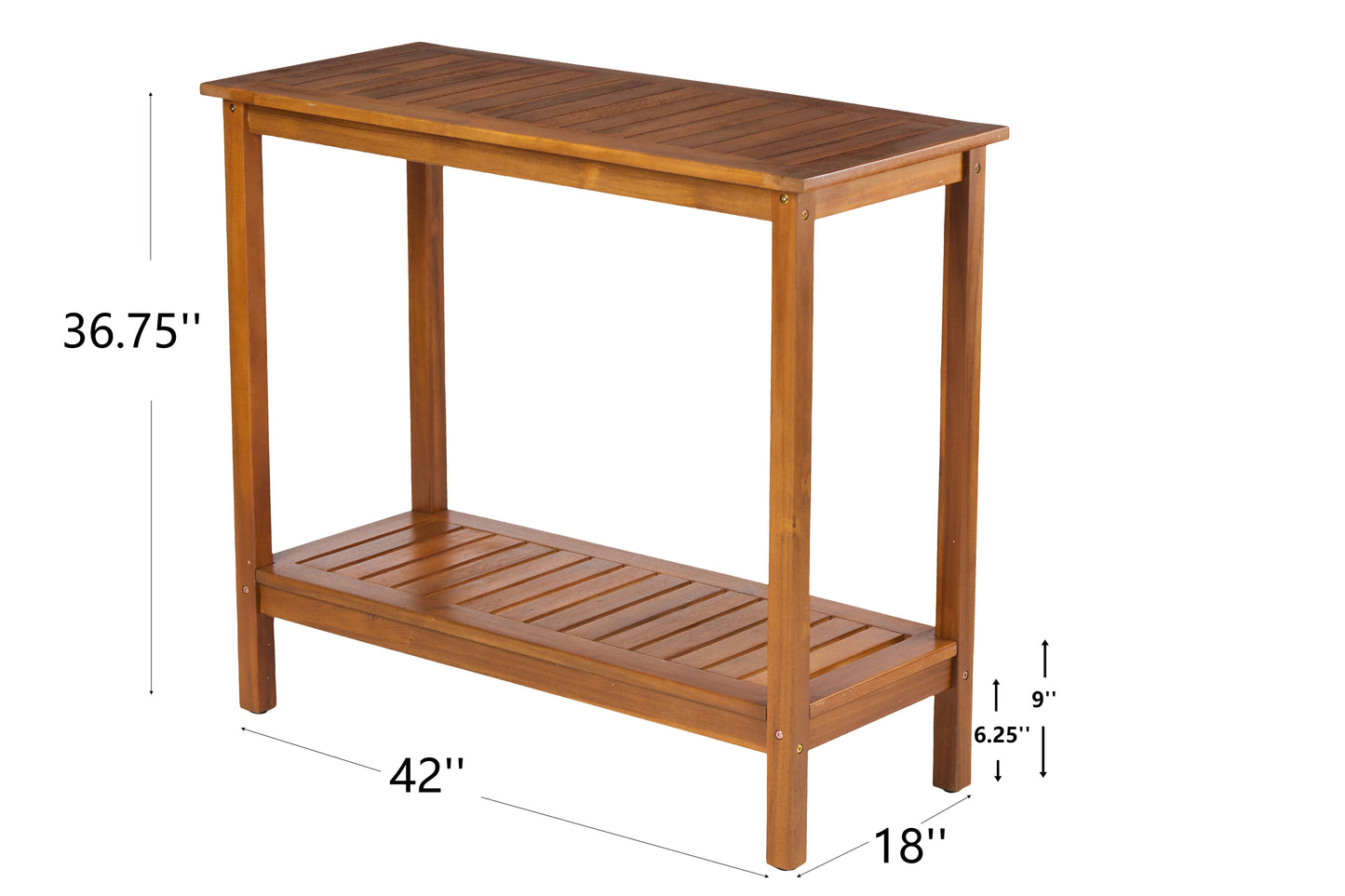 Workstation For Garden Balcony Garage, Acacia Console Potting Table