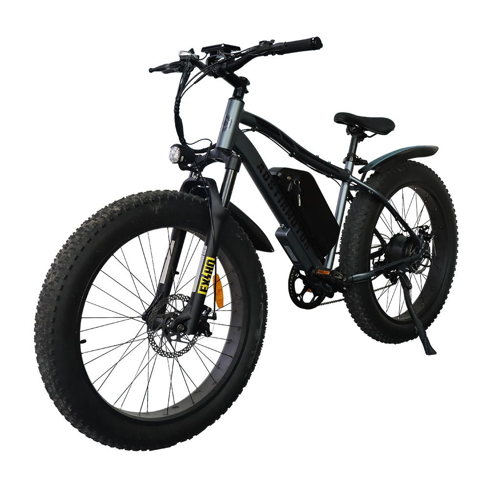 S07 - Max 26" 1000W Electric Bike Fat Tire P7 48V 20Ah Removable Lithium Battery For Adults With Detachable Rear Rack Fender - Gray