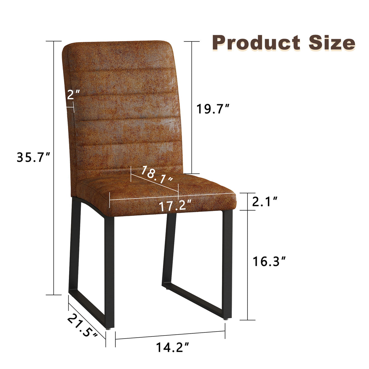 Oversized Dining Chairs (Set of 4) - Brown / Black