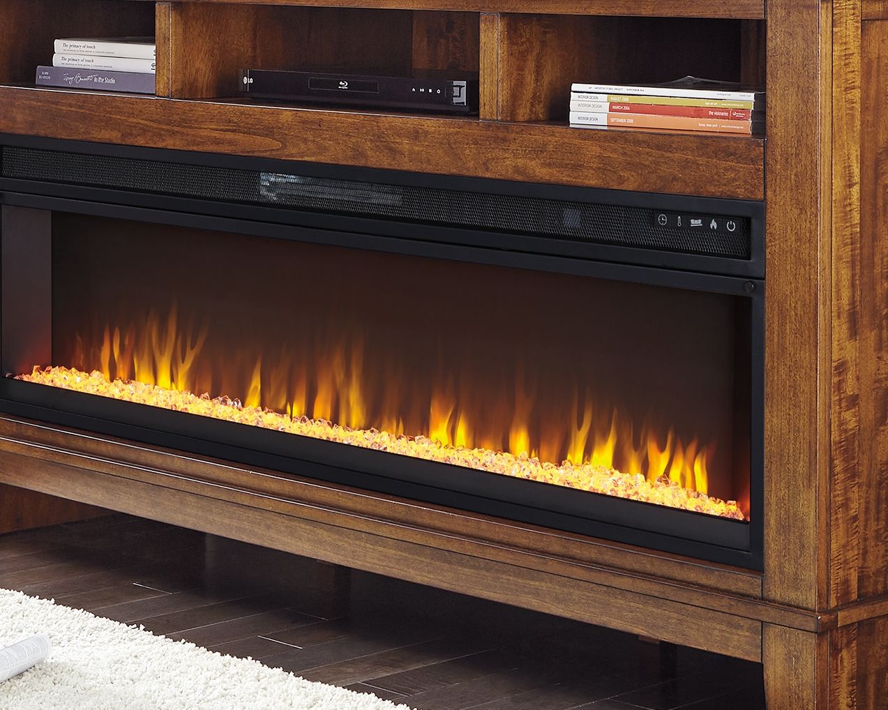 Entertainment Accessories - Black - Wide Fireplace Insert