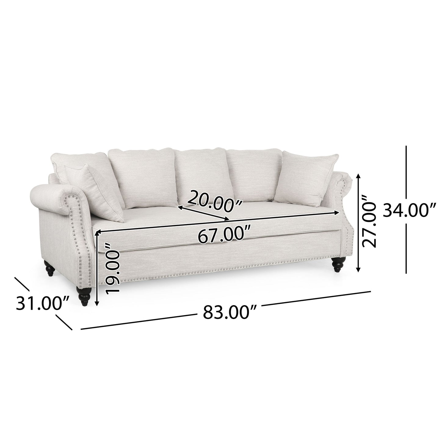 3 Seater Sofa With Elegant Design