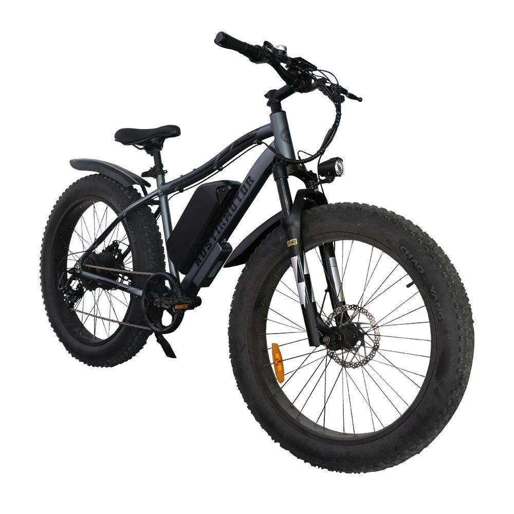 S07 - Max 26" 1000W Electric Bike Fat Tire P7 48V 20Ah Removable Lithium Battery For Adults With Detachable Rear Rack Fender - Gray