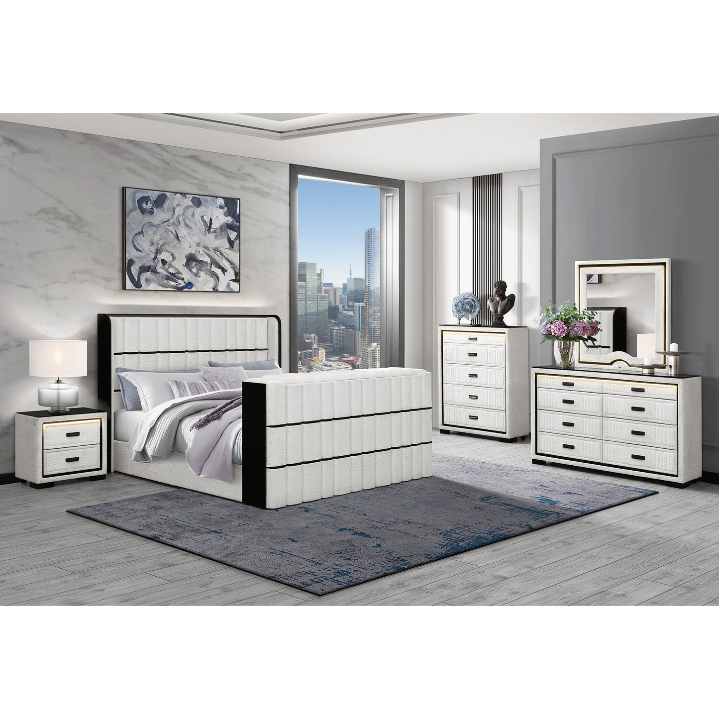 Isaiah - Nightstand With Upholstered Frame