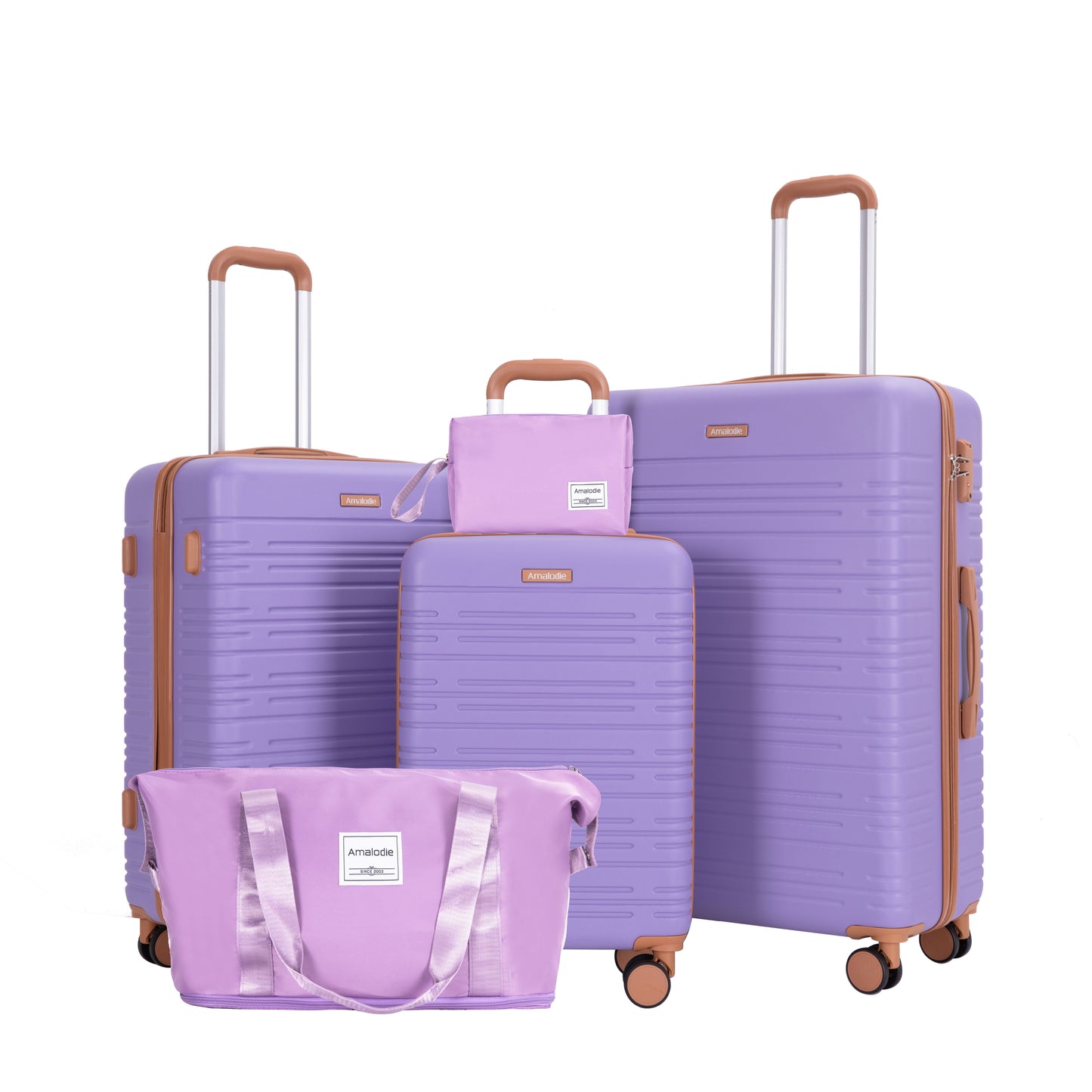 5 Piece Set Hard Case Spinner Wheels Luggage Sets With Tsa Lock