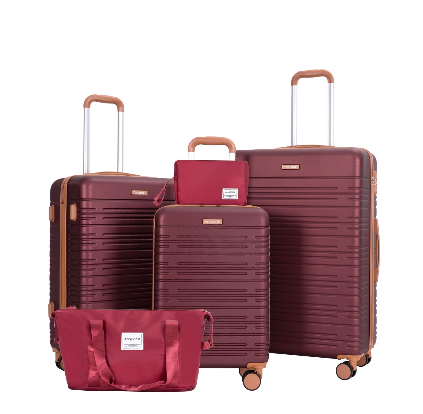 5 Piece Set Hard Case Spinner Wheels Luggage Sets With Tsa Lock