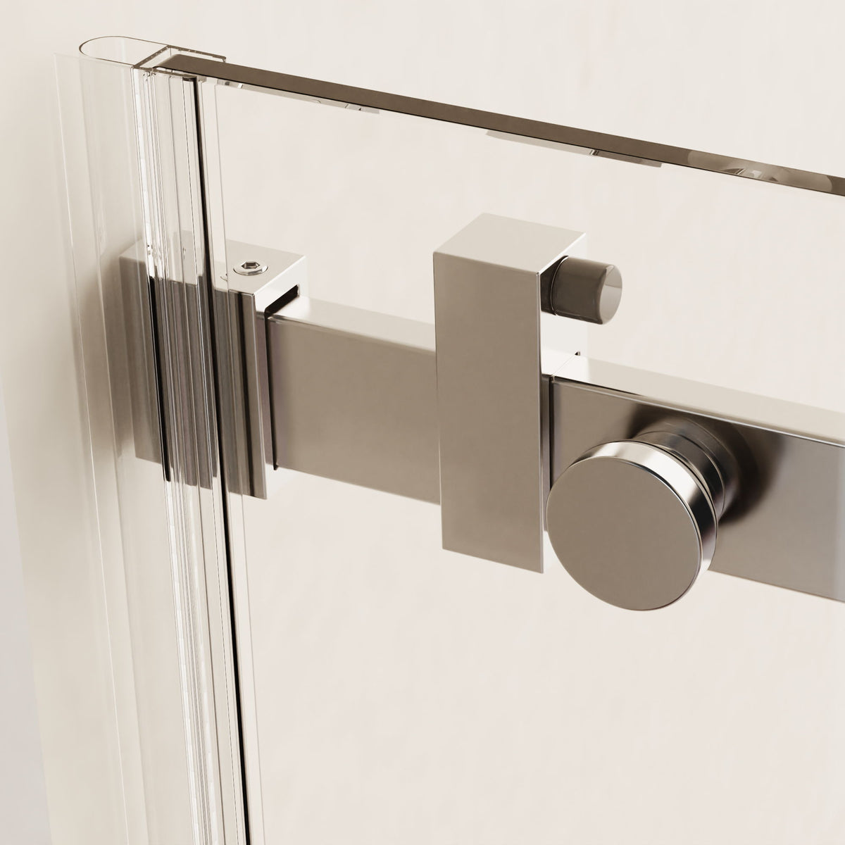 Frameless Single Sliding Shower Doors With Reversible Installation, 5 / 16" Tempered Glass - Chrome