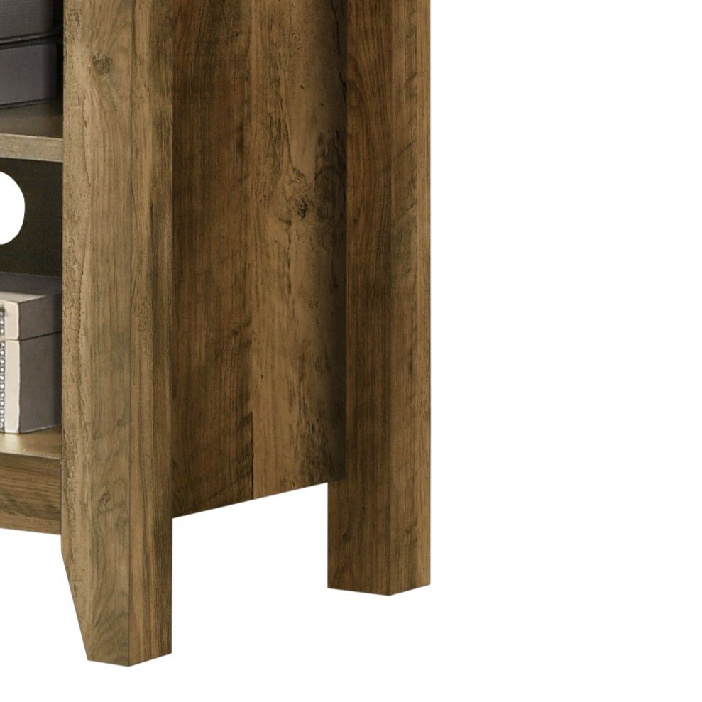Benito - TV Stand With Open Shelves And Cable Management - Knotty Oak