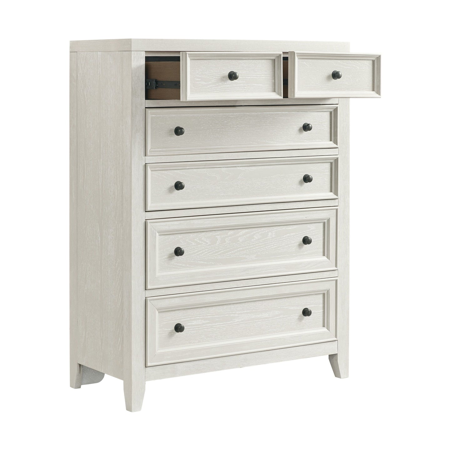 6 Drawer Chest With Knobs And Smooth Slides - White