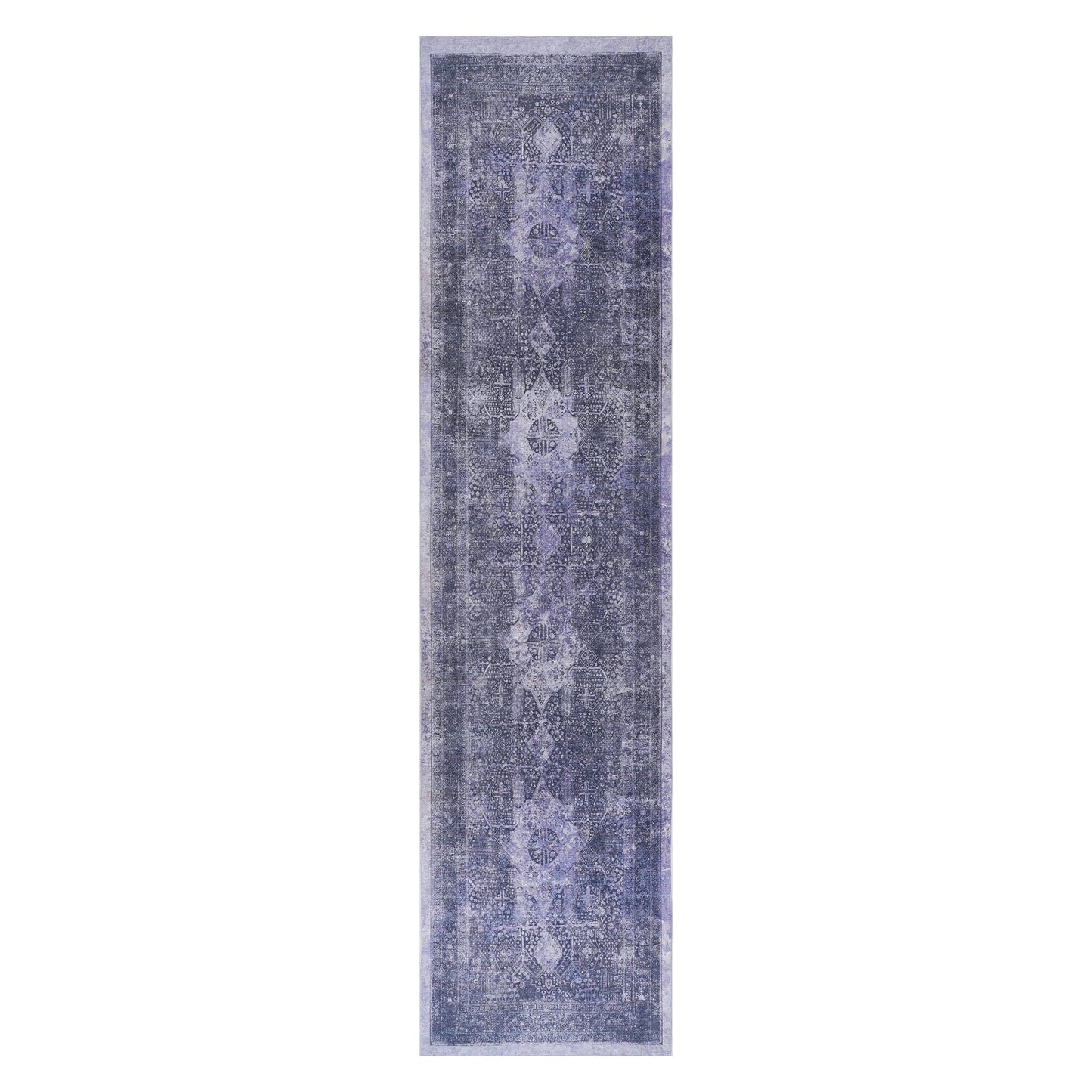 Maval - 2'6'' X 10' Washable Runner Rug - Anthracite