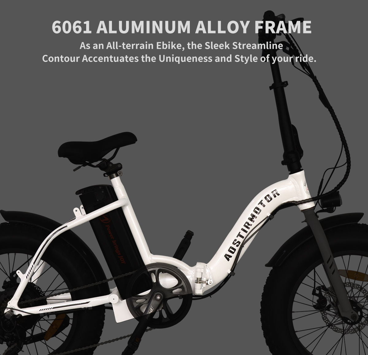 G20 Folding Electric Bike Ebike Bicycle 500W Motor 20" Fat Tire With 36V / 13Ah Li - Battery New Model - White