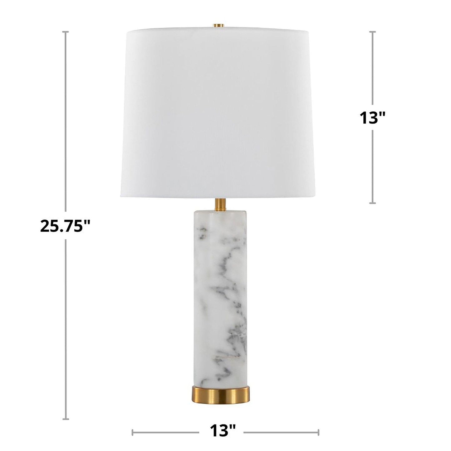 Marabella - Contemporary Marble Table Lamp (Set of 2) - Brass / White