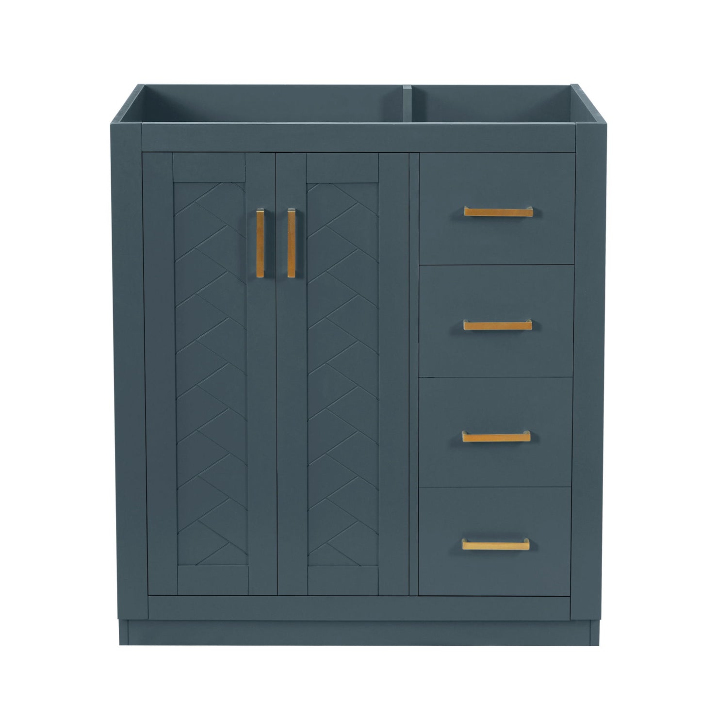 Retro Style Bathroom Vanity With 3 Drawers & Soft-Closing Doors